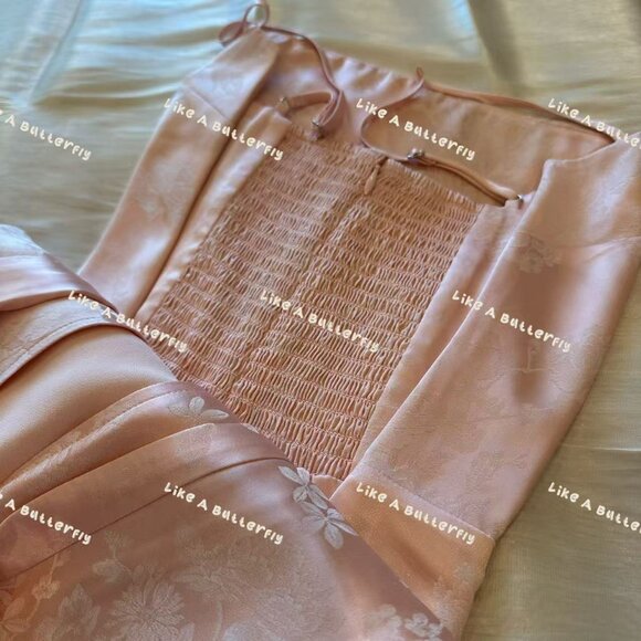 Reformation Frankie Silk Dress - Pink - Picture 11 of 13